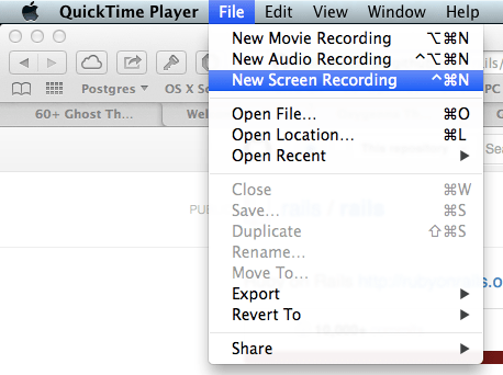QuickTime: New Screen Recording